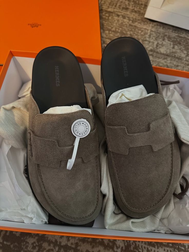 Mule Hermès Daim en Couleurs