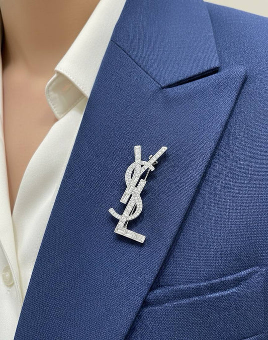 Broche Chic Yves Saint Laurent Inoxydable