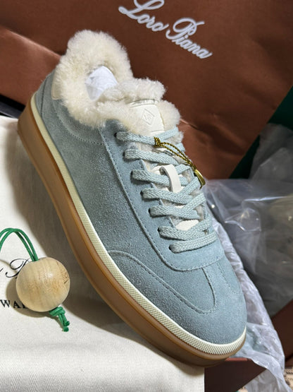 Sneakers Loro Piana en daim doublées en laine