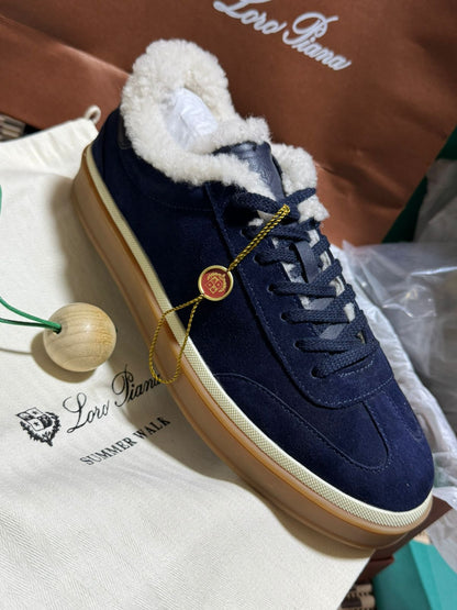 Sneakers Loro Piana en daim doublées en laine