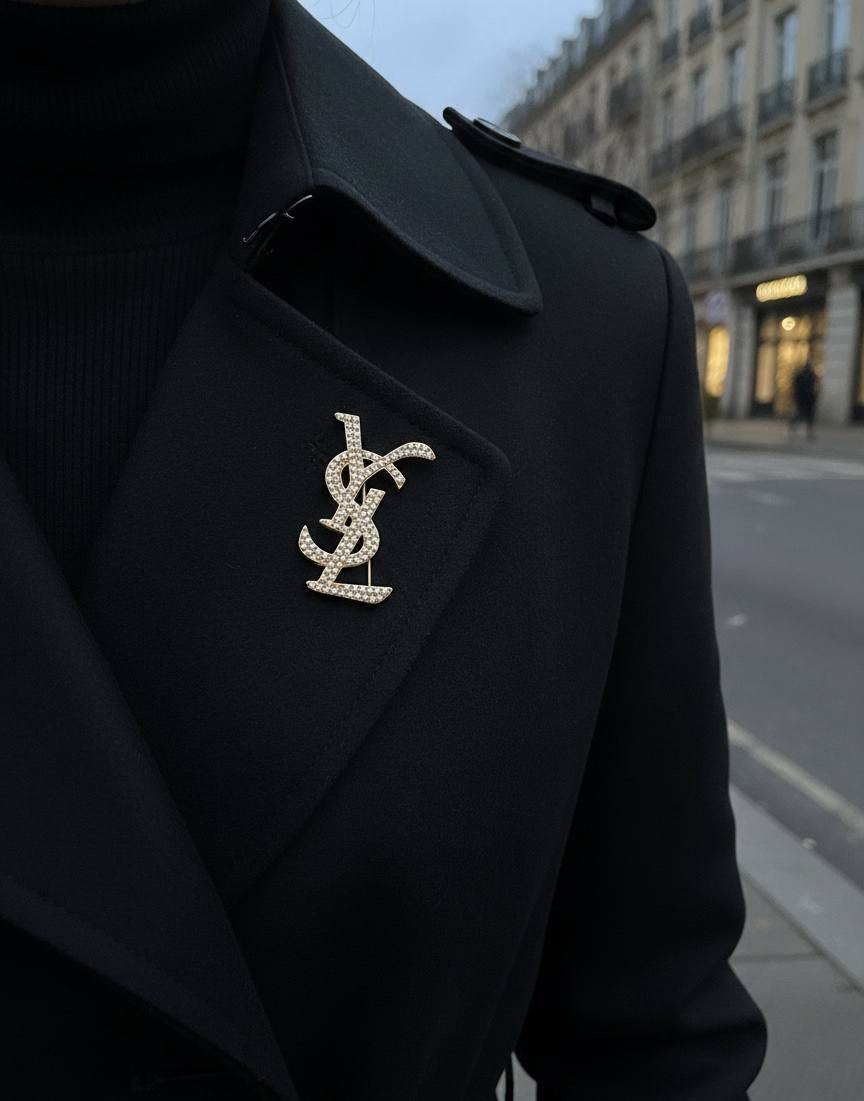 Broche Yves Saint Laurent Inoxydable