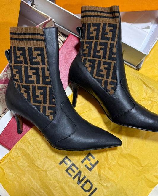 Bottine Chaussette Fendi en Vrai Cuir