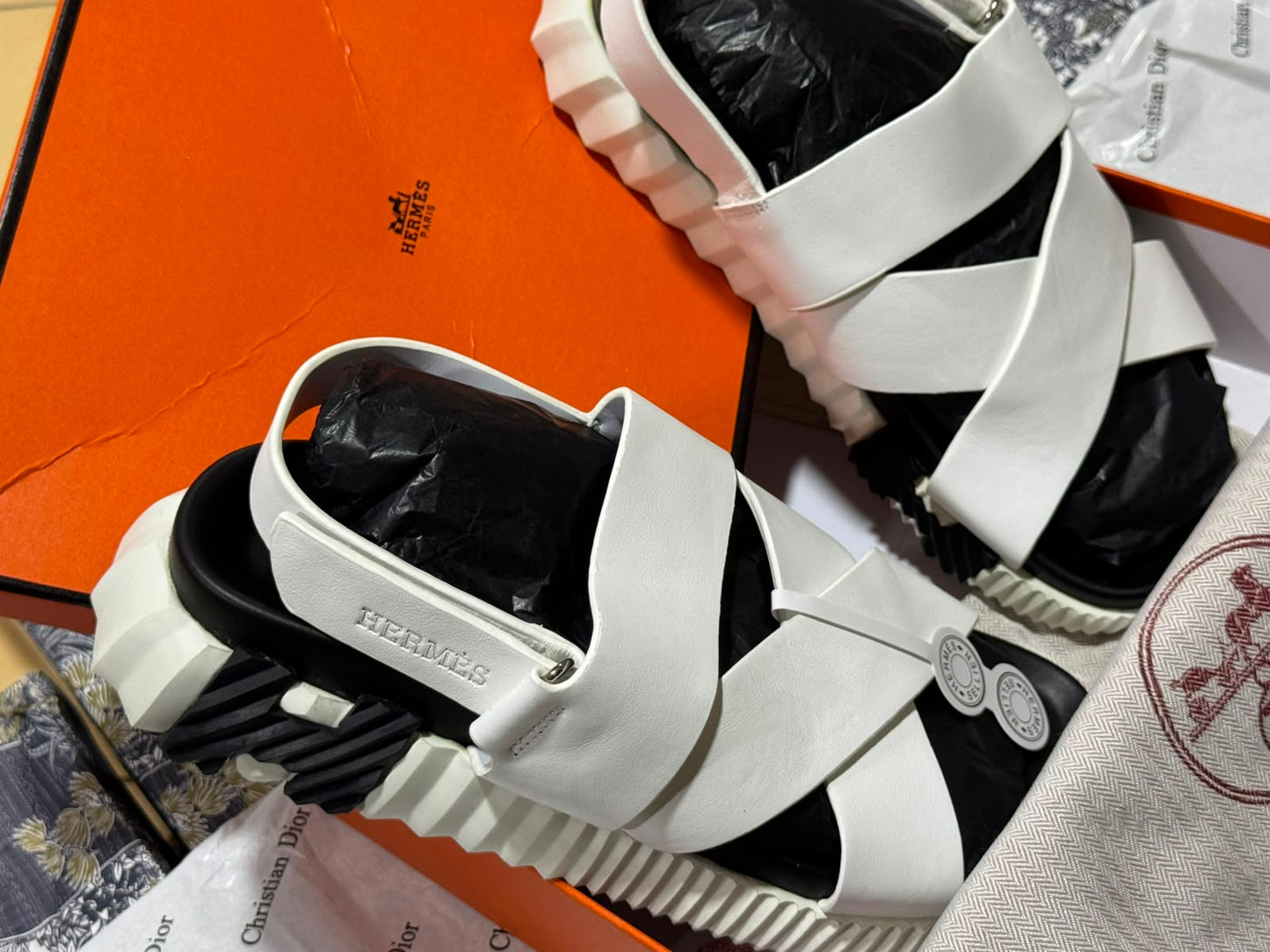 Sandale Hermès en Vrai Cuir