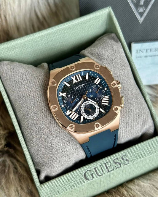 Montre Guess Homme a bracelet en Silicone Bleu