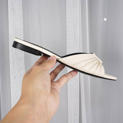 Sandale Plate Yves Saint Laurent en Cuir