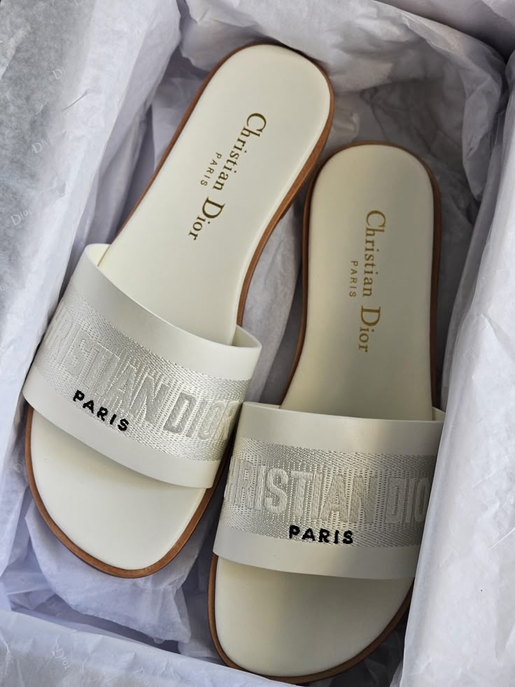 Sandale Plate Christian Dior en Cuir