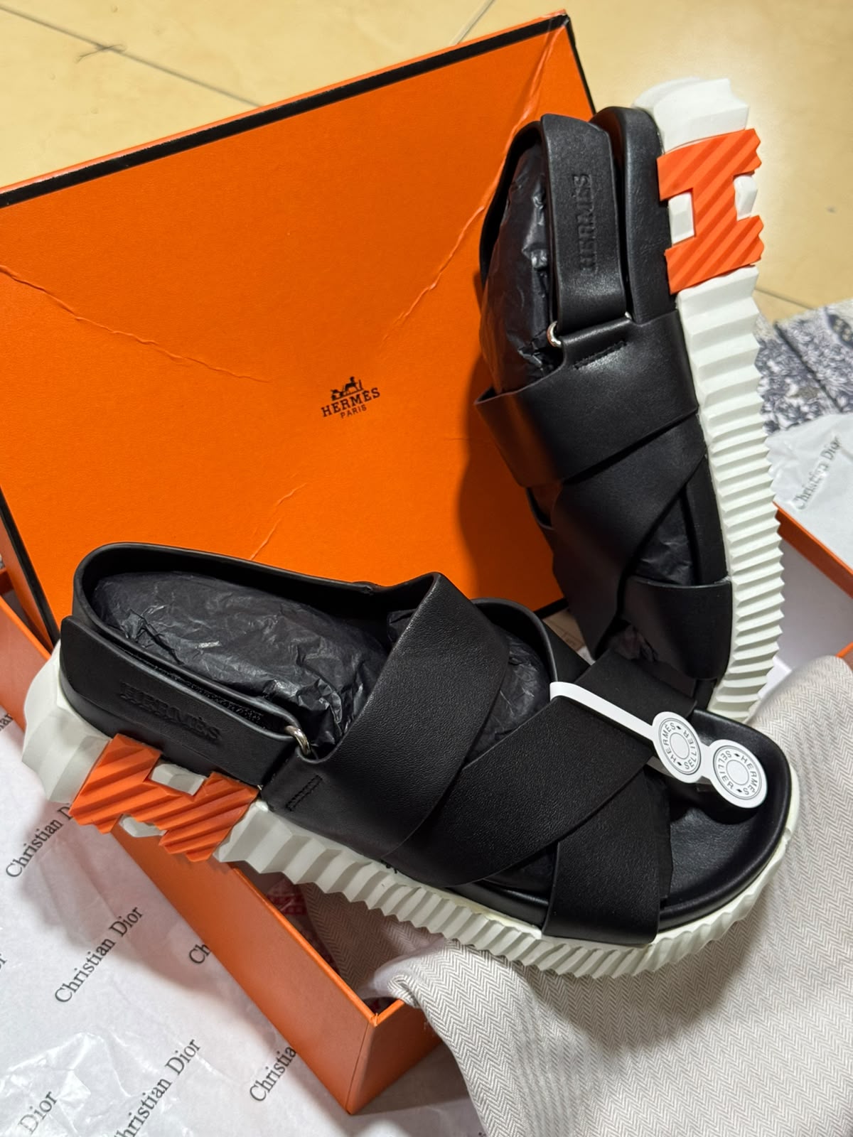 Sandale Hermès en Vrai Cuir