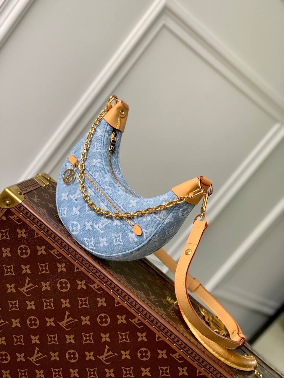 Sac en Cuir & Denim jean Louis Vuitton Monogram