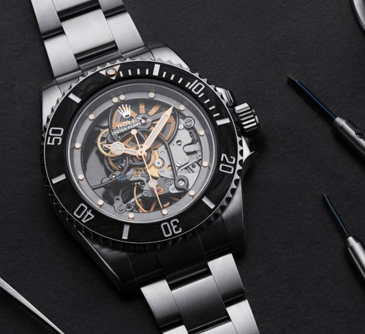 Montre Rolex Style Squelette Homme