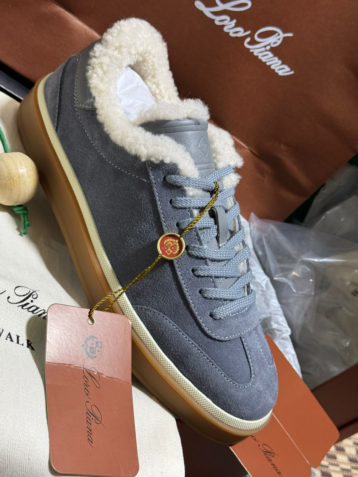 Sneakers Loro Piana en daim doublées en laine