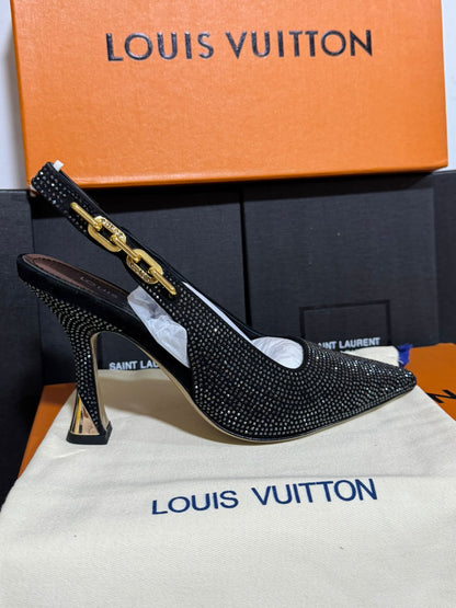 Sandale Slingback Louis Vuitton Strass
