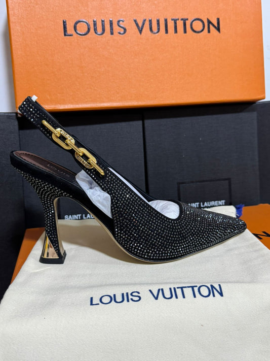 Sandale Slingback Louis Vuitton Strass