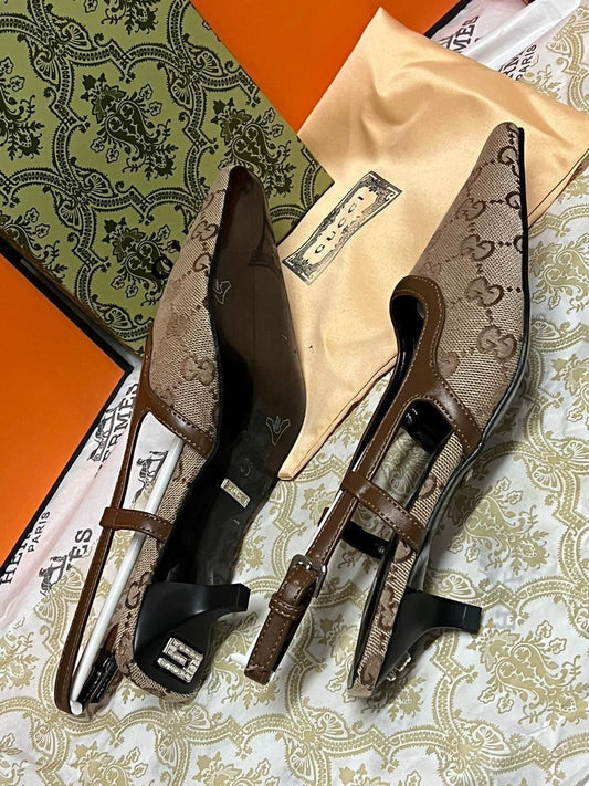 Escarpins Cuir Gucci demi talon