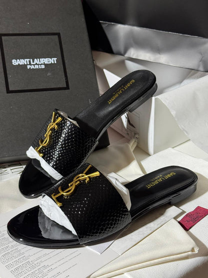 Sandale Yves Saint Laurent Plate en Cuir