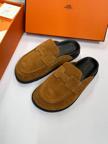 Mule Hermès Daim en Couleurs