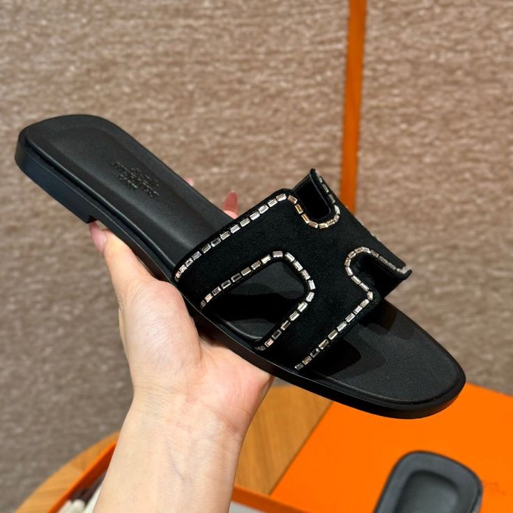 Sandale Hermès Oran Strass Cuir