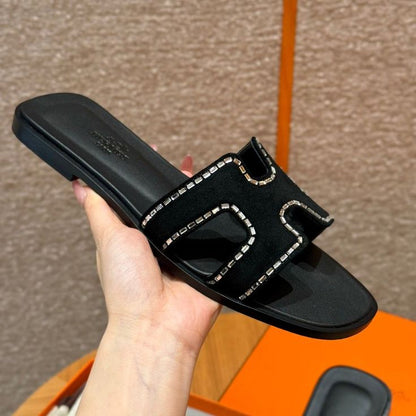 Sandale Hermès Oran Strass Cuir