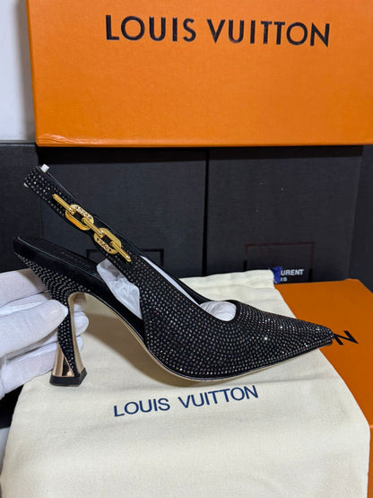 Sandale Slingback Louis Vuitton Strass
