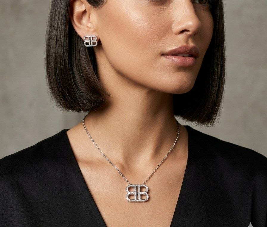 Ensemble Balenciaga Chaîne et Boucles Inoxydable