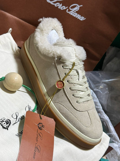 Sneakers Loro Piana en daim doublées en laine