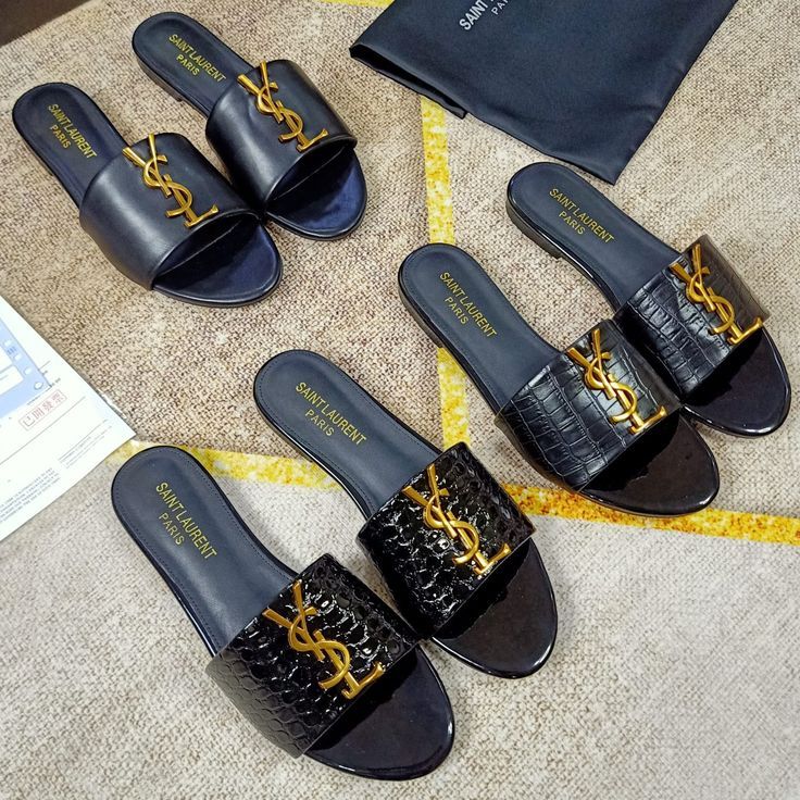 Sandale Saint Laurent Plate Cuir