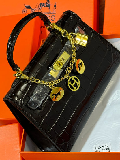 Sac Hermès 25 en Simili Cuir Croco