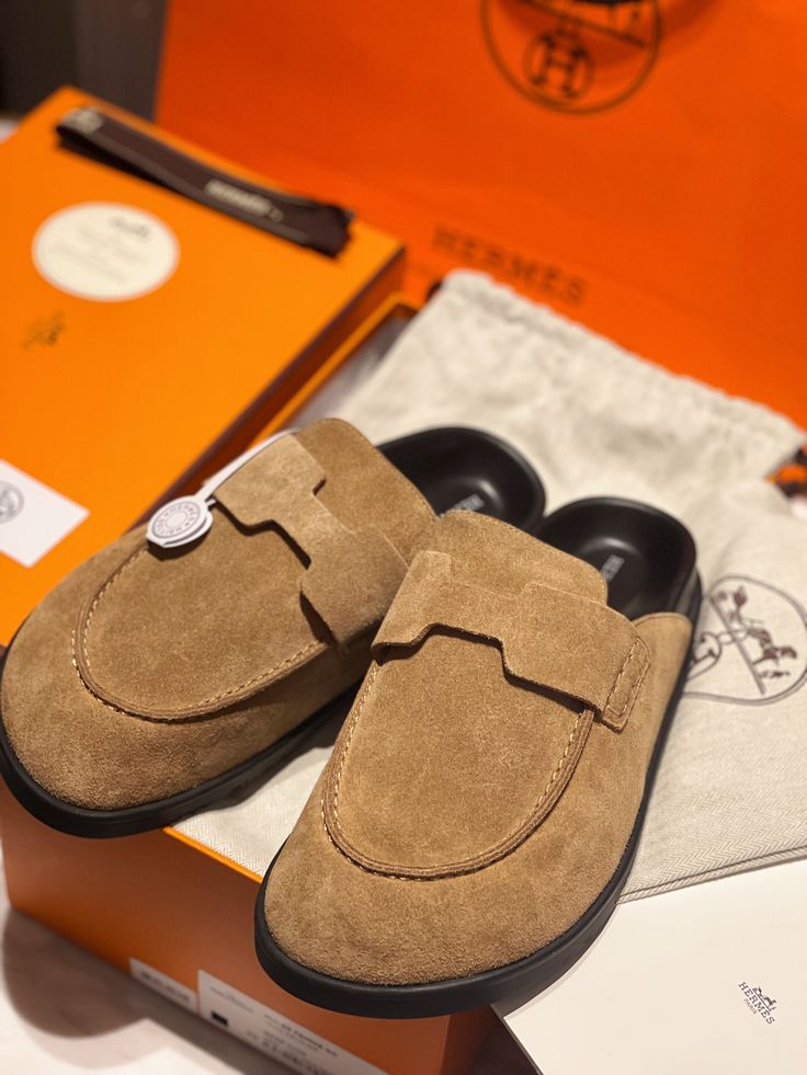 Mule Hermès Daim en Couleurs
