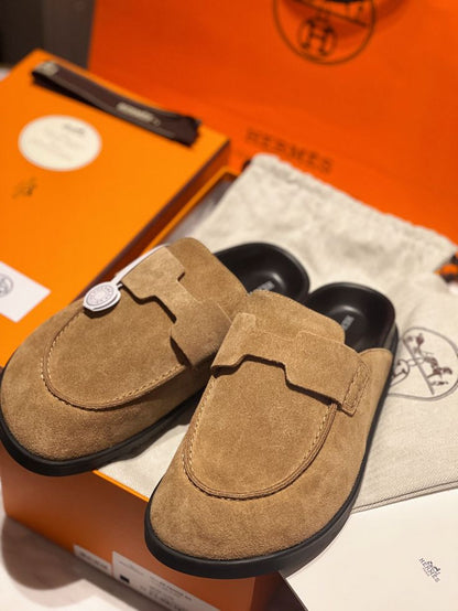 Mule Hermès Daim en Couleurs