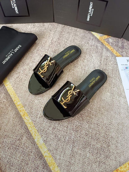 Sandale Saint Laurent Plate Cuir
