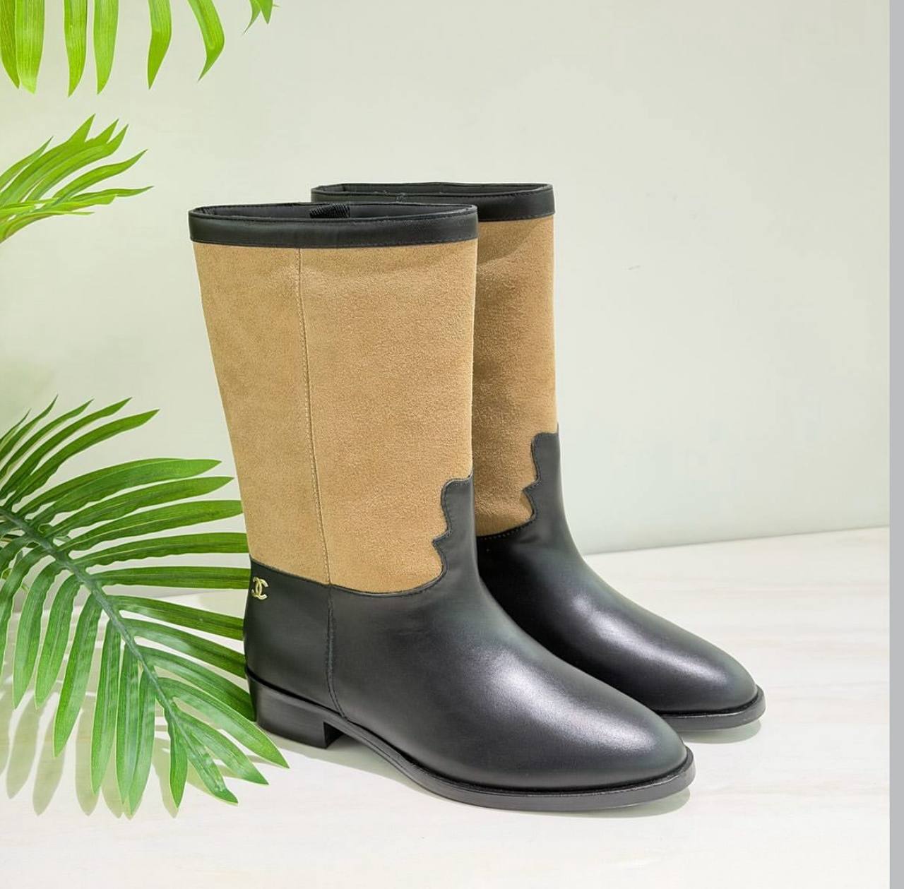 Botte Chanel en Vrai Cuir