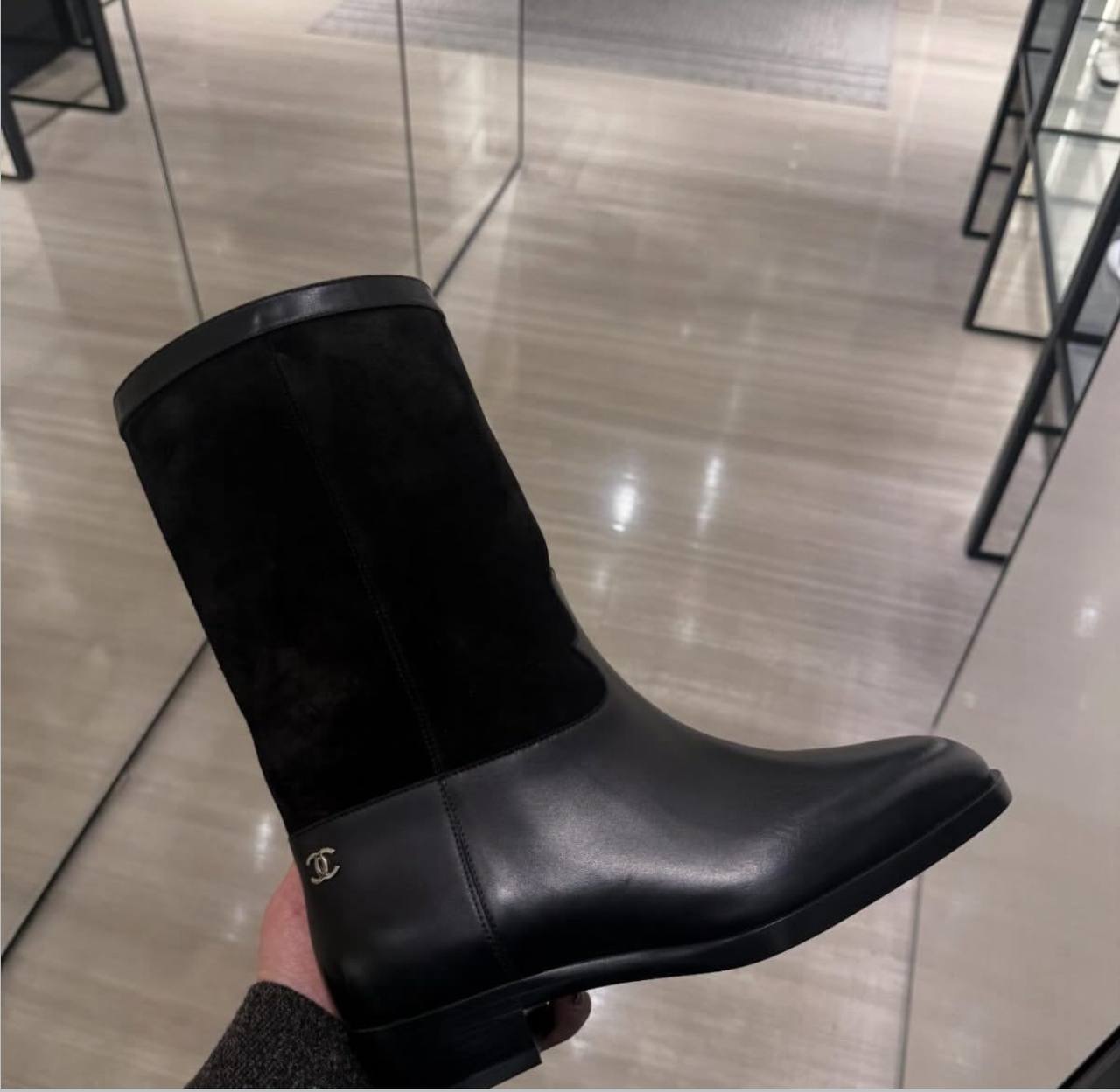 Botte Chanel en Vrai Cuir