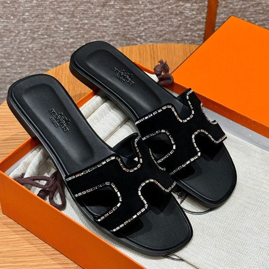 Sandale Hermès Oran Strass Cuir