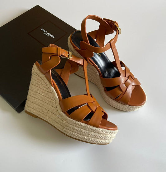 Sandale En Cuir Yves Saint Laurent