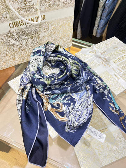 Foulard Christian Dior en Vrai Soie 90/90 cm