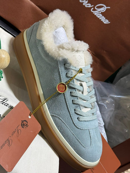 Sneakers Loro Piana en daim doublées en laine