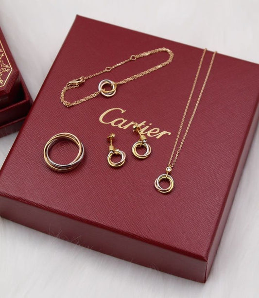 Ensemble Cartier Trinity de luxe en Acier Inoxydable