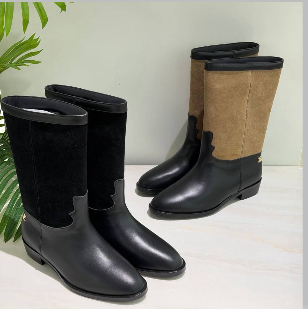 Botte Chanel en Vrai Cuir