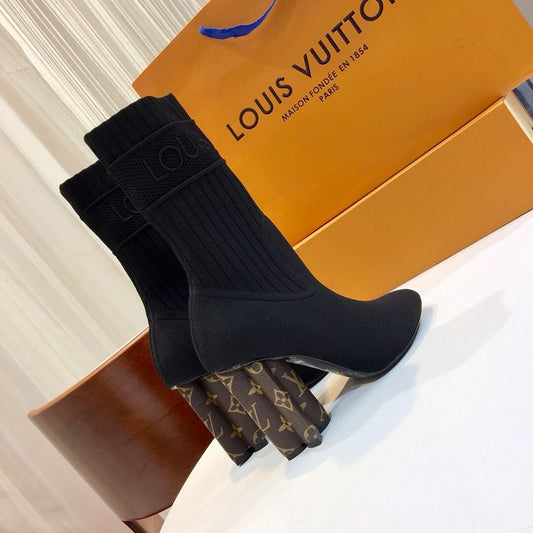 Botte de Luxe Louis Vuitton Chaussette en Vrai Cuir