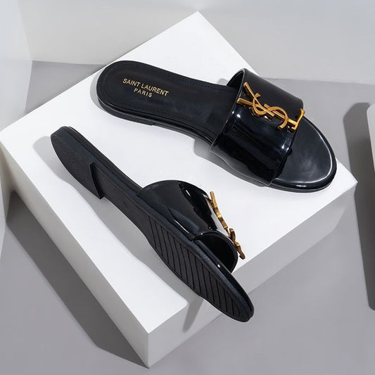 Sandale Yves Saint Laurent Plate en Cuir